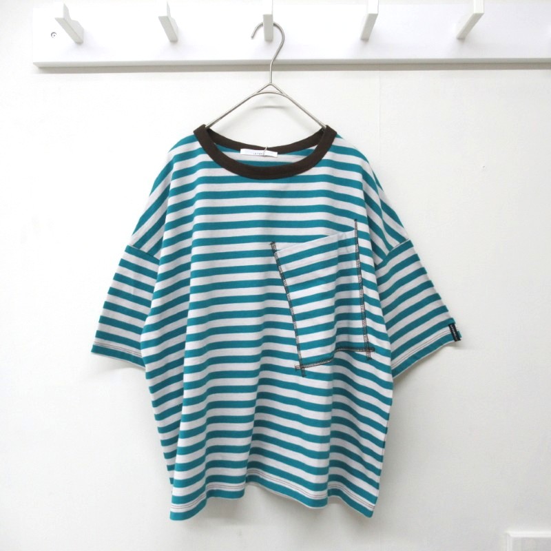 LAITERIE  CD天竺ボーダー半袖リンガーポケットTシャツ /TQ74 【日本製】